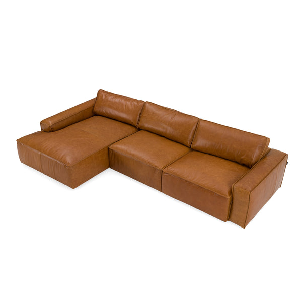 Modrest Cambria Modern Laf Cognac Leather Sectional Sofa Model VGKK-KF1123-SECT
