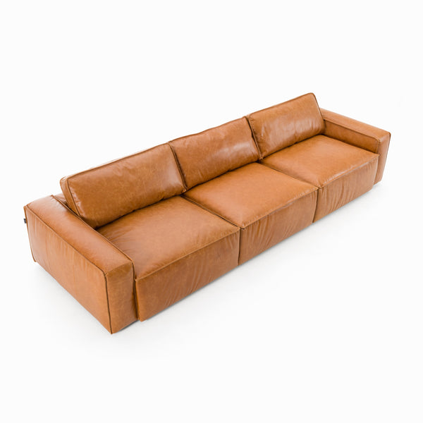 Cambria Modern Cognac Leather Sofa