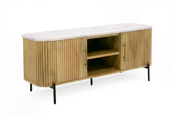 Cambridge White Marble & Mango TV Stand