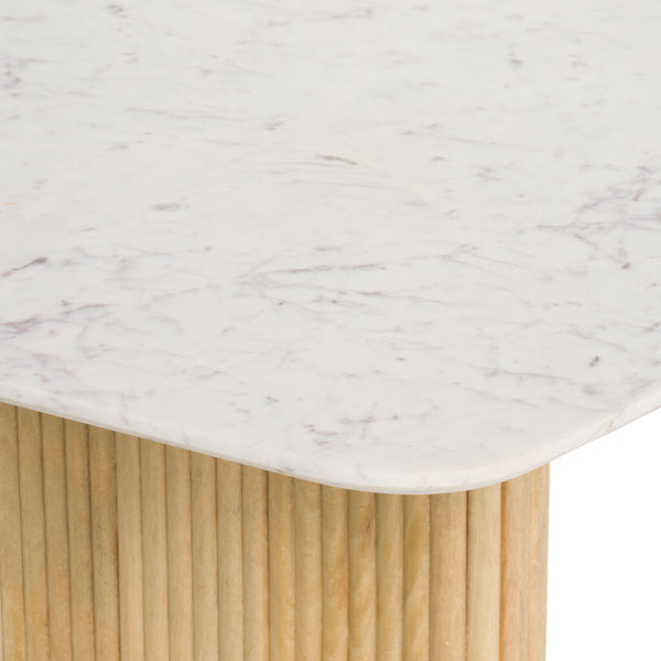 Cambridge White Marble & Mango Rectangular Dining Table