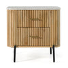 Modrest Cambridge White Marble & Mango 2 Drawer Nightstand Model VGED-RID104711