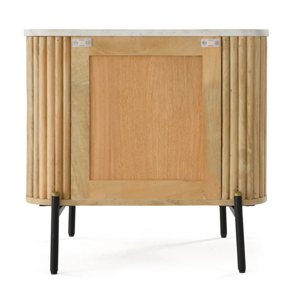 Modrest Cambridge White Marble & Mango 2 Drawer Nightstand Model VGED-RID104711