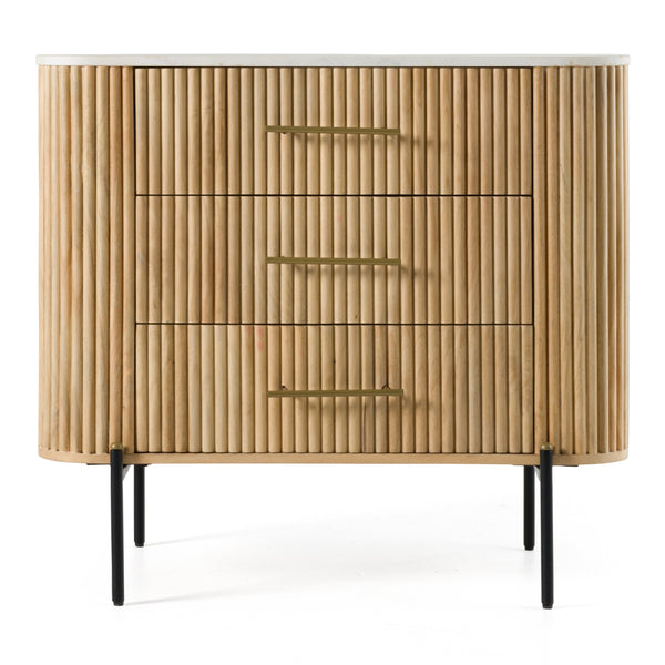 Modrest Cambridge White Marble & Mango 3 Drawer Dresser Model VGED-RID108312