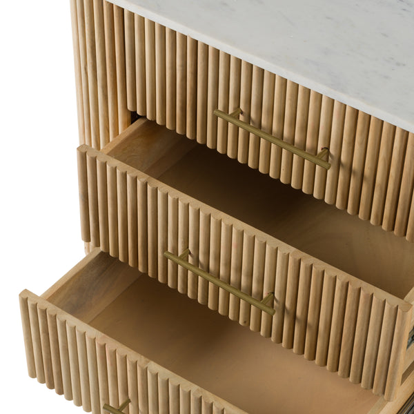 Cambridge White Marble & Mango 3 Drawer Dresser