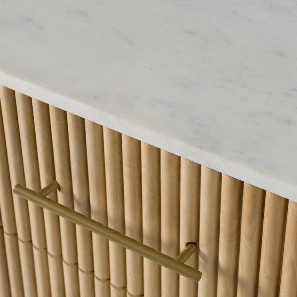 Modrest Cambridge White Marble & Mango 3 Drawer Dresser Model VGED-RID108312