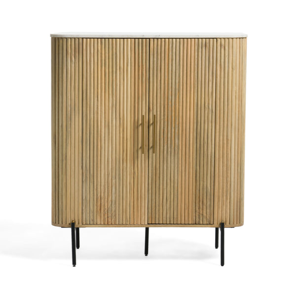 Modrest Cambridge White Marble & Mango Tall Buffet Model VGEDRID109953-TALL