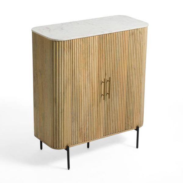 Modrest Cambridge White Marble & Mango Tall Buffet Model VGEDRID109953-TALL