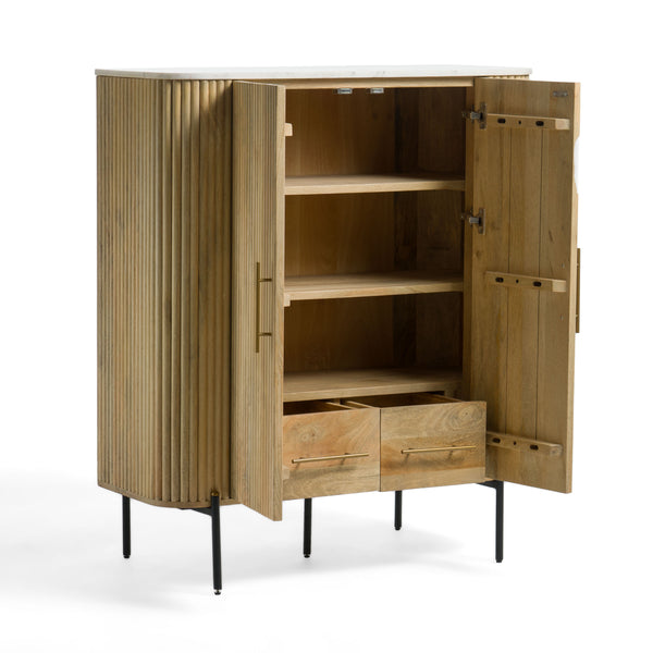 Modrest Cambridge White Marble & Mango Tall Buffet Model VGEDRID109953-TALL