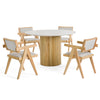 Modrest Cambridge White Marble & Mango Round Dining Table Model VGEDRID112011-RNDDT