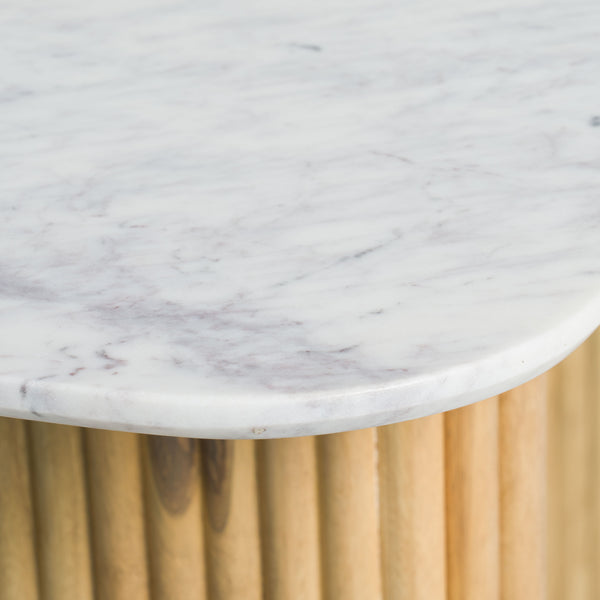 Modrest Cambridge White Marble & Mango Console Table Model VGEDRID112007-CON