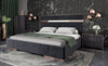 Nova Domus Cartier Modern Black Velvet & Rosegold Bed Model VGVCBD-A002