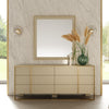 Cartier Modern Beige Shagreen & Brushed Brass Mirror