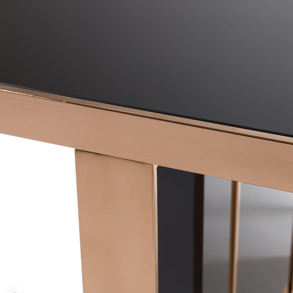 Cartier Modern Black & Rosegold Dining Table