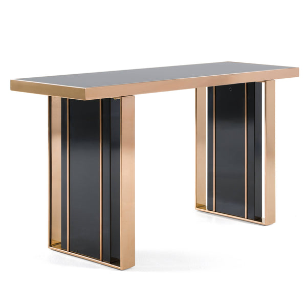 Cartier Modern Black & Rosegold Console Table