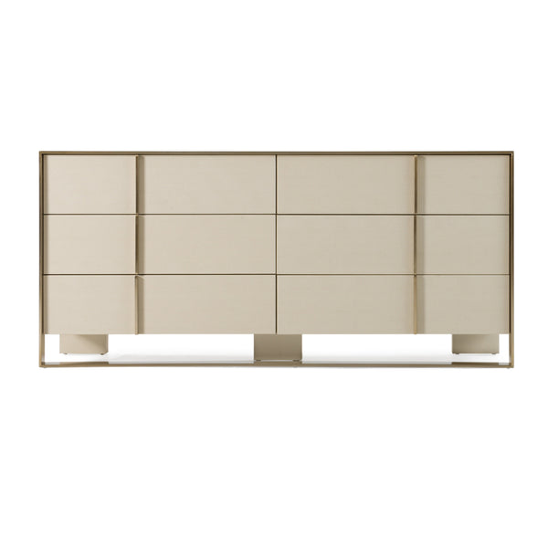 Modrest Cartier Modern Beige Velvet & Brushed Brass 4 Piece Bedroom Set Model VGVCBD-A-002-BGE-BED-4PC-SET