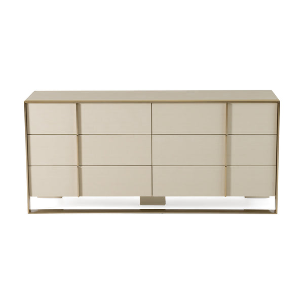 Modrest Cartier Modern Beige Velvet & Brushed Brass 4 Piece Bedroom Set Model VGVCBD-A-002-BGE-BED-4PC-SET