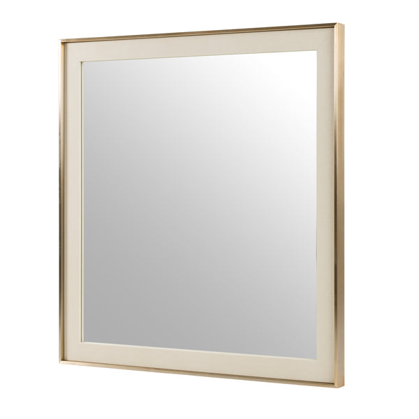 Cartier Modern Beige Shagreen & Brushed Brass Mirror