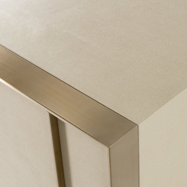 Nova Domus Cartier Modern Beige Shagreen And Brushed Brass Chest Model VGVC-J-A002-CH