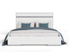 Modrest Cartier Modern White Vegan Leather & Stainless Steel Bed Model VGVC-BDA002-BED-WHT