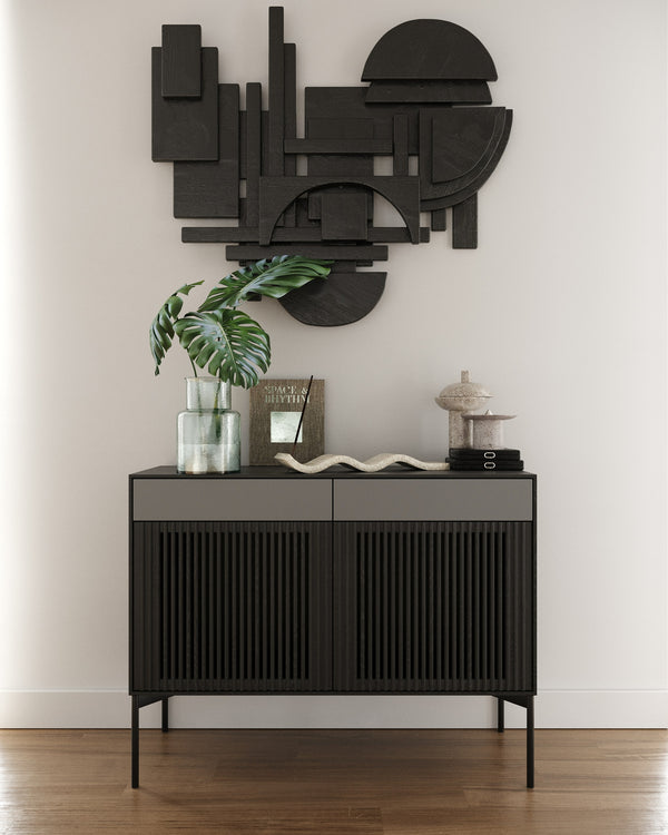 Casper Modern Mid Century Black Oak Buffet
