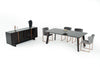 Chadwick Modern Ebony & Rosegold Dining Table
