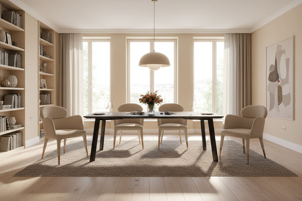 Chadwick Modern Ebony & Rosegold Dining Table