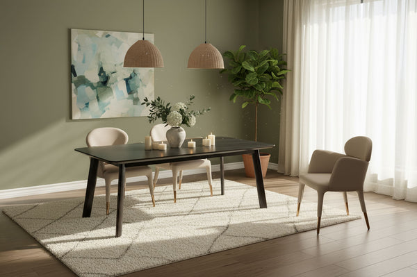 Chadwick Modern Ebony & Rosegold Dining Table