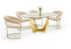 Chambers Glass & Gold Dining Table