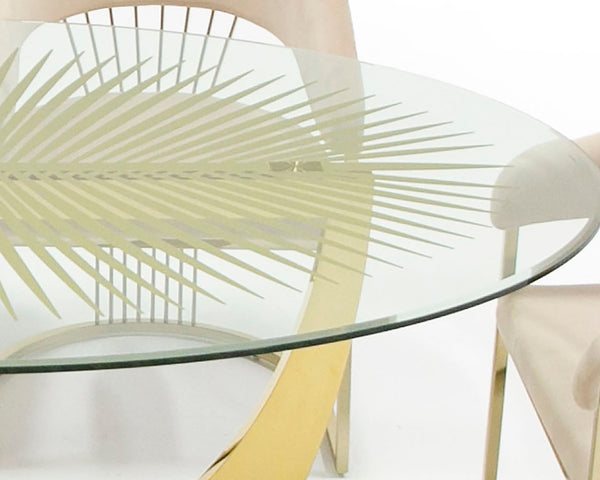 Chambers Glass & Gold Dining Table