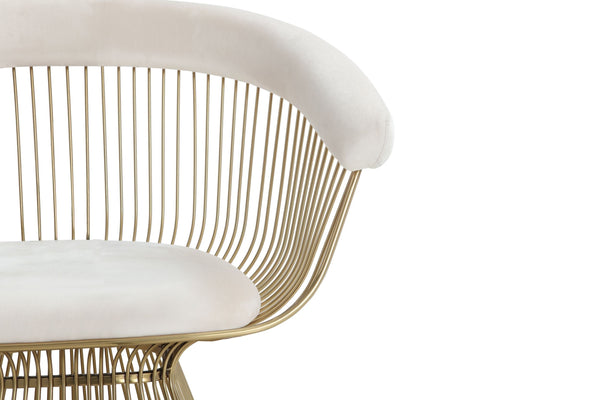 Modrest Chandler Modern Beige Velvet & Gold Dining Chair Model VGZAY007-BEI-DC