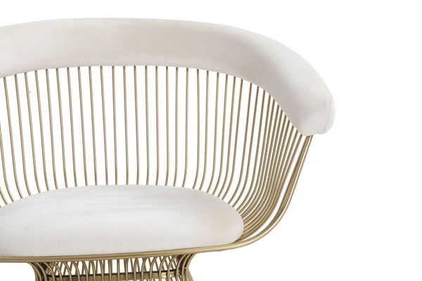 Modrest Chandler Modern Beige Velvet & Gold Dining Chair Model VGZAY007-BEI-DC