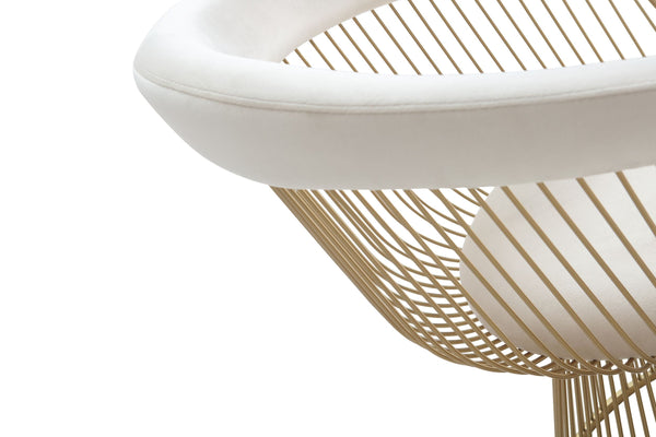 Modrest Chandler Modern Beige Velvet & Gold Dining Chair Model VGZAY007-BEI-DC