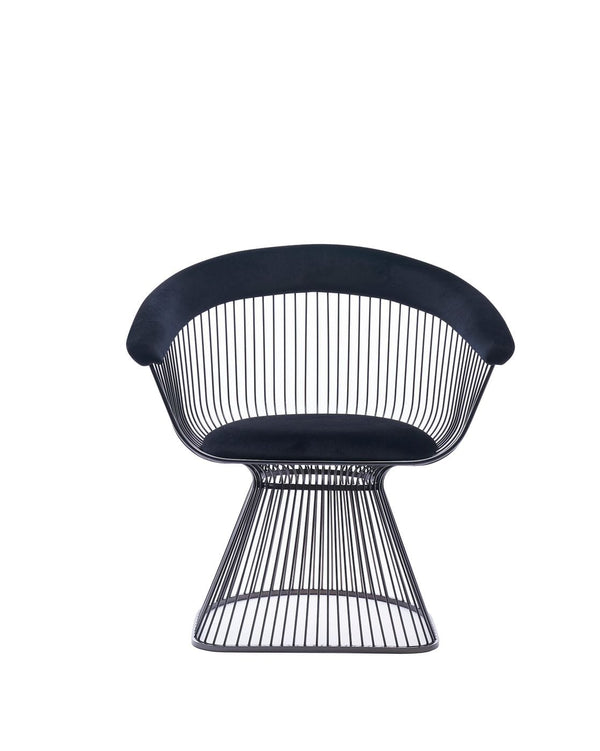 Modrest Chandler Modern Black Velvet & Black Stainless Steel Dining Chair Model VGZAY007-1-BLK-DC