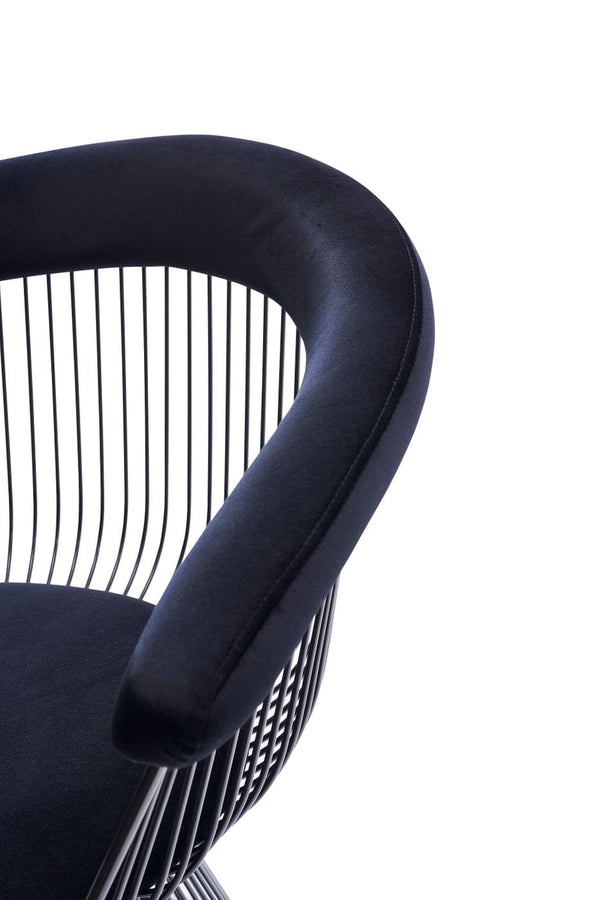 Modrest Chandler Modern Black Velvet & Black Stainless Steel Dining Chair Model VGZAY007-1-BLK-DC