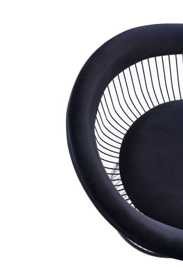 Modrest Chandler Modern Black Velvet & Black Stainless Steel Dining Chair Model VGZAY007-1-BLK-DC