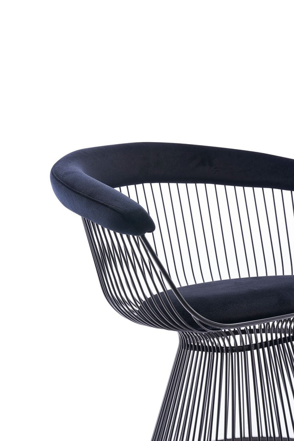 Modrest Chandler Modern Black Velvet & Black Stainless Steel Dining Chair Model VGZAY007-1-BLK-DC