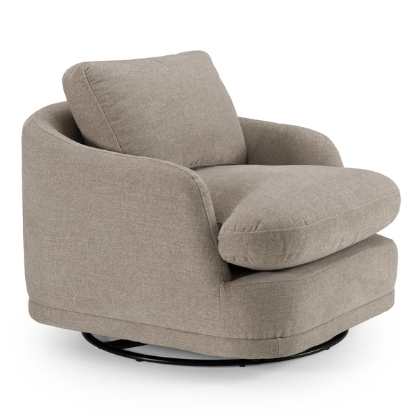 Divani Casa Chantry Modern Grey Sand Fabric Swivel Accent Chair Model VGKK-KF.8592-CHR-SAND