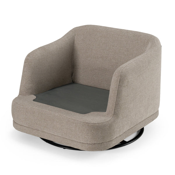 Divani Casa Chantry Modern Grey Sand Fabric Swivel Accent Chair Model VGKK-KF.8592-CHR-SAND