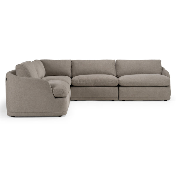 Chantry Modern Grey Sand Fabric Sectional Sofa