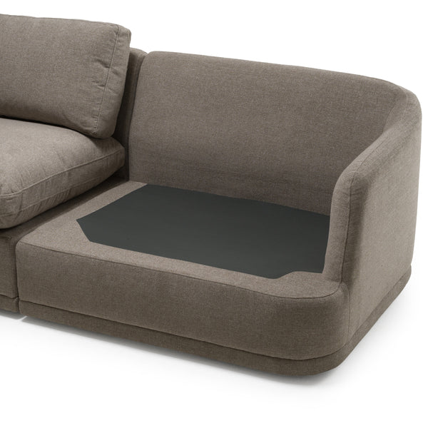 Divani Casa Chantry Modern Grey Sand Fabric Sectional Sofa Model VGKK-KF.8592-SECT-SAND