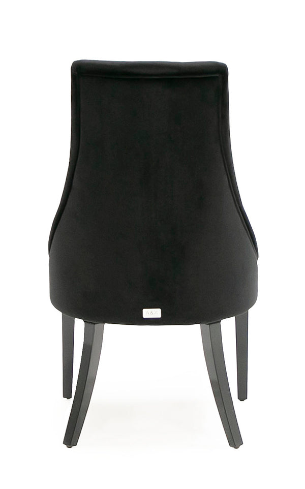 A&X Charlotte Black Velour Dining Chair (Set Of 2) Model VGUNAA031