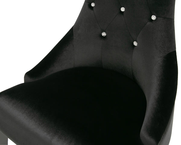 A&X Charlotte Black Velour Dining Chair (Set Of 2) Model VGUNAA031