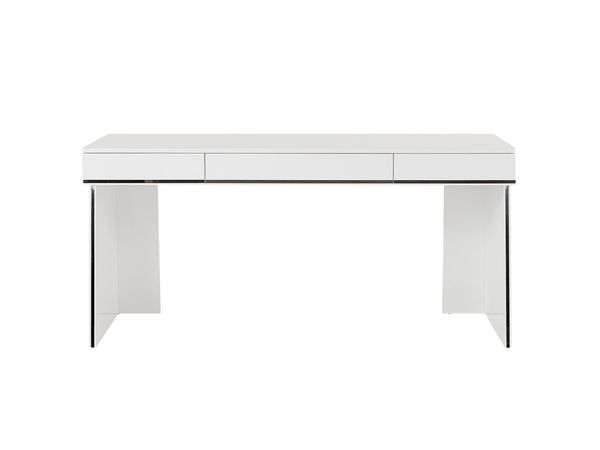 Chelsey- Modern White and Stainless Steel Desk