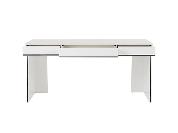 Chelsey- Modern White and Stainless Steel Desk