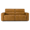 Chevak Modern Brown Leather Sofa w/ 2 Recliners