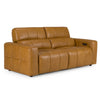 Chevak Modern Brown Leather Sofa w/ 2 Recliners