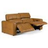 Chevak Modern Brown Leather Sofa w/ 2 Recliners