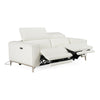 Chignik Modern White Leather Sofa w/ 2 Recliners
