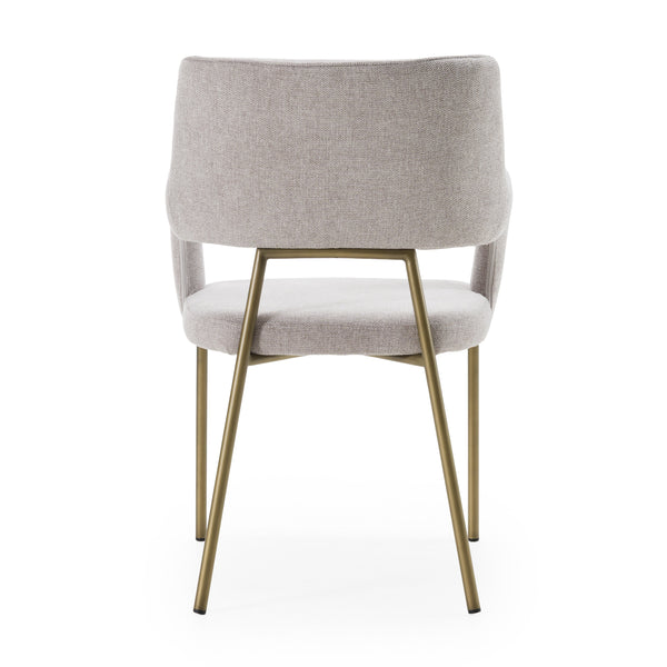 Modrest Childers Modern Grey Fabric & Antique Brass Dining Chair Model VGGA-6973CH-GRY