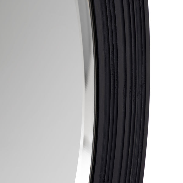 Lamod Cirque Modern Black Ash Round Mirror Model VGVC-J2368-M